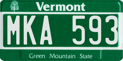 VT license plate MKA593