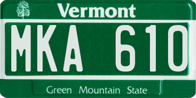 VT license plate MKA610