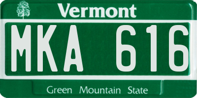 VT license plate MKA616
