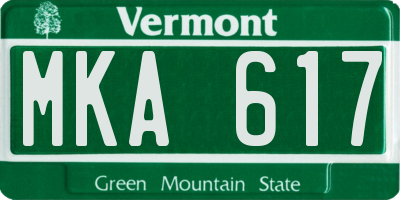 VT license plate MKA617