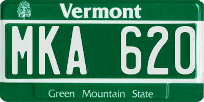 VT license plate MKA620