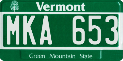 VT license plate MKA653