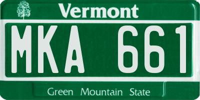 VT license plate MKA661