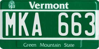 VT license plate MKA663
