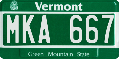 VT license plate MKA667