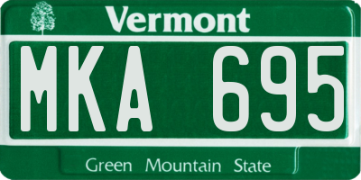 VT license plate MKA695