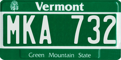 VT license plate MKA732
