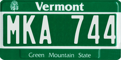 VT license plate MKA744