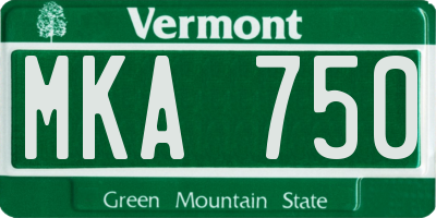 VT license plate MKA750
