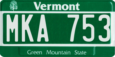 VT license plate MKA753