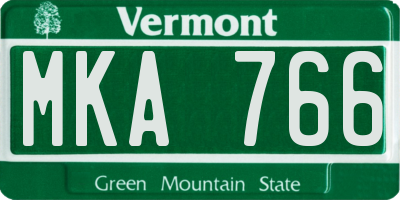 VT license plate MKA766