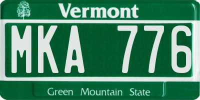 VT license plate MKA776