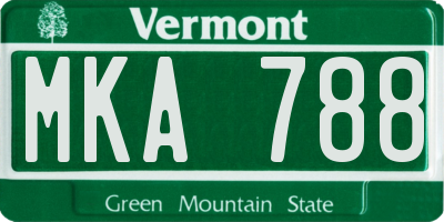 VT license plate MKA788