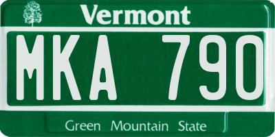 VT license plate MKA790
