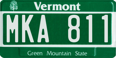 VT license plate MKA811