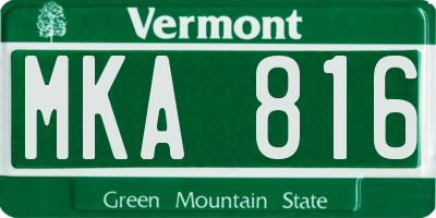 VT license plate MKA816