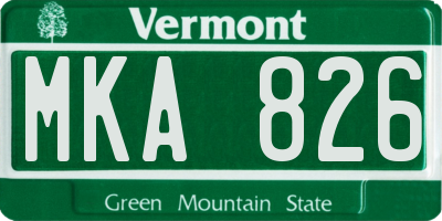 VT license plate MKA826