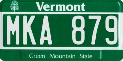 VT license plate MKA879