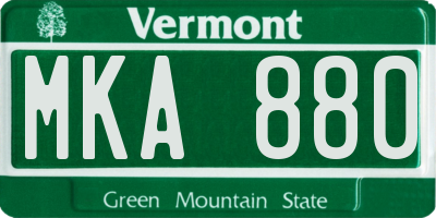 VT license plate MKA880