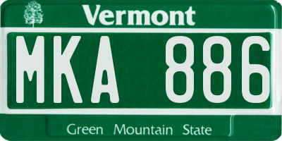 VT license plate MKA886