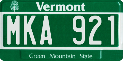 VT license plate MKA921