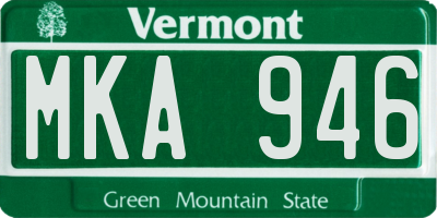 VT license plate MKA946