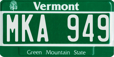 VT license plate MKA949