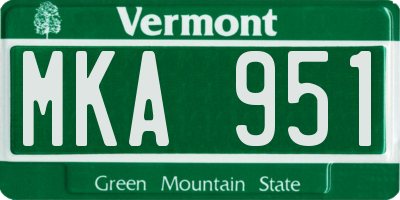 VT license plate MKA951