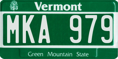 VT license plate MKA979
