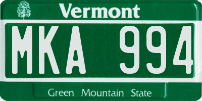 VT license plate MKA994
