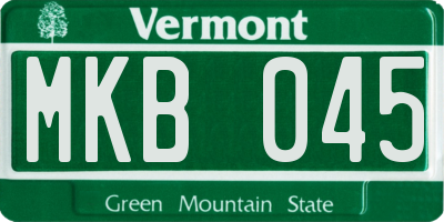 VT license plate MKB045
