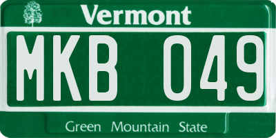 VT license plate MKB049