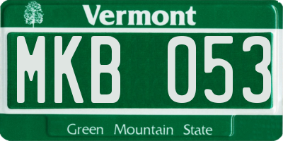VT license plate MKB053