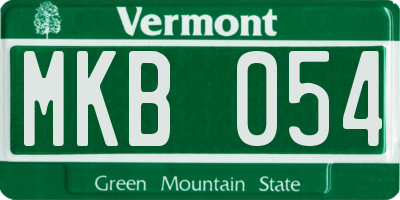VT license plate MKB054