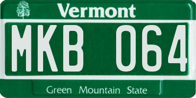VT license plate MKB064