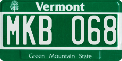 VT license plate MKB068