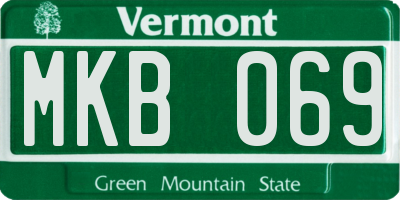 VT license plate MKB069