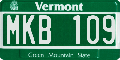 VT license plate MKB109