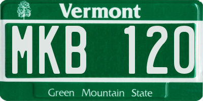 VT license plate MKB120