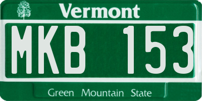 VT license plate MKB153