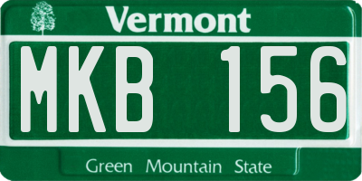 VT license plate MKB156
