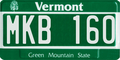 VT license plate MKB160