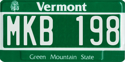 VT license plate MKB198