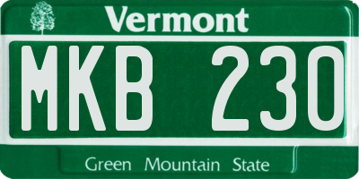 VT license plate MKB230