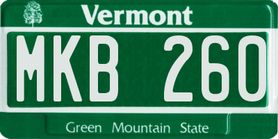 VT license plate MKB260