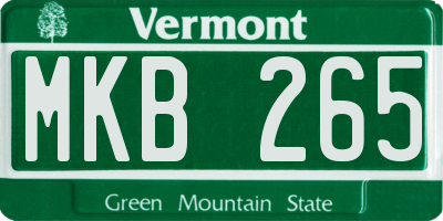 VT license plate MKB265