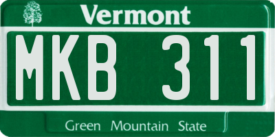 VT license plate MKB311