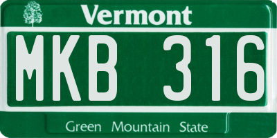 VT license plate MKB316
