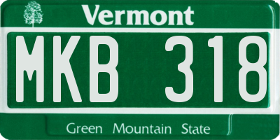 VT license plate MKB318