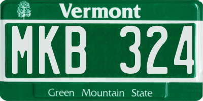 VT license plate MKB324